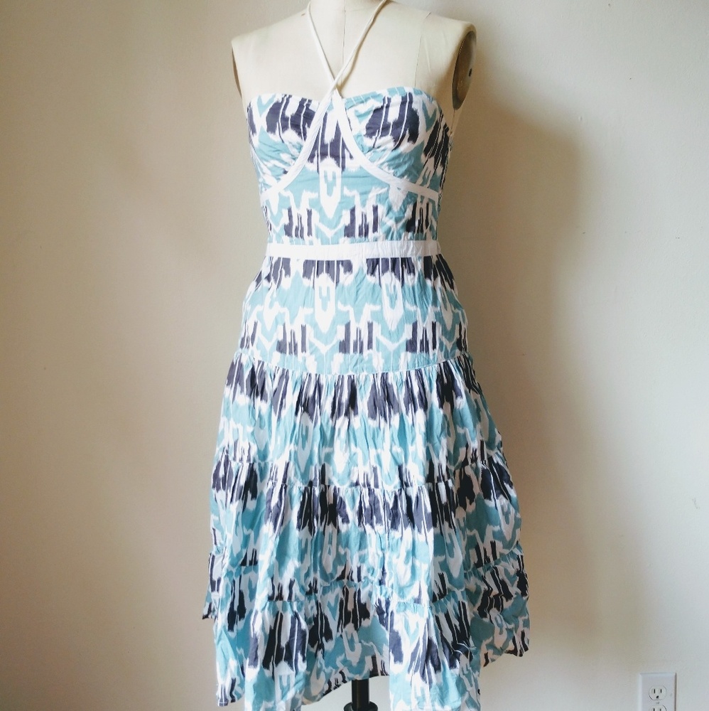 BCBGirls ikat print dress XS blue